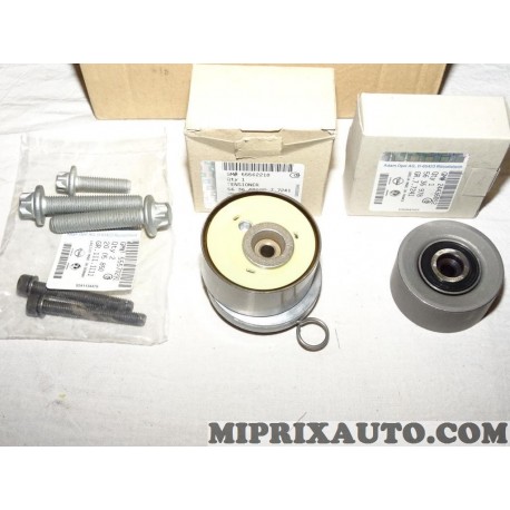 Jeu galet tendeur + enrouleur courroie de distribution (non incluse) Opel Chevrolet original OEM 95518061 1629095 