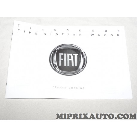 Manuel utilisation documentation correction errata corrige Fiat Alfa Romeo Lancia original OEM 53008744 pour fiat tipo 5 portes 
