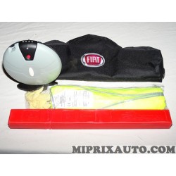 Kit housse de secours avec triangle reflecteur gilet jaune boite ampoule lampe eclairage gant Fiat Alfa Romeo Lancia original OE