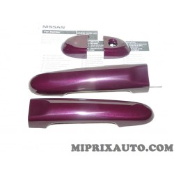 Kit coques calotte recouvrement poignées de porte extérieur avant violet Nissan Infiniti original OEM KE6051K051BP KE605-1K051-B