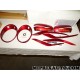 Pack kit coques calotte retroviseur contour phare moulure rouge Nissan Infiniti original OEM KE600BV010RD KE600-BV010-RD pour ni