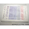 1 Paquet feuille checklist de reception et contrôle qualite avant restitution Fiat Alfa Romeo Lancia original OEM 59204235